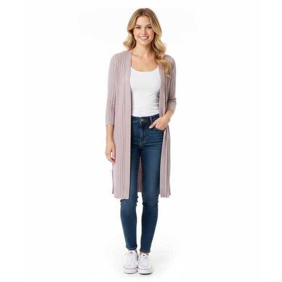 Chico's Sweaters - Chico’s Womens Siz 1 (Small) Cardigan Sweater Open Front Stretch Light Purple